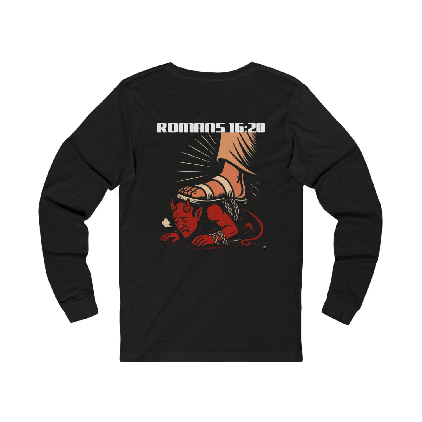 DEVIL, GET BEHIND ME - Available in Black and Black Heather (Long sleeve tee)
