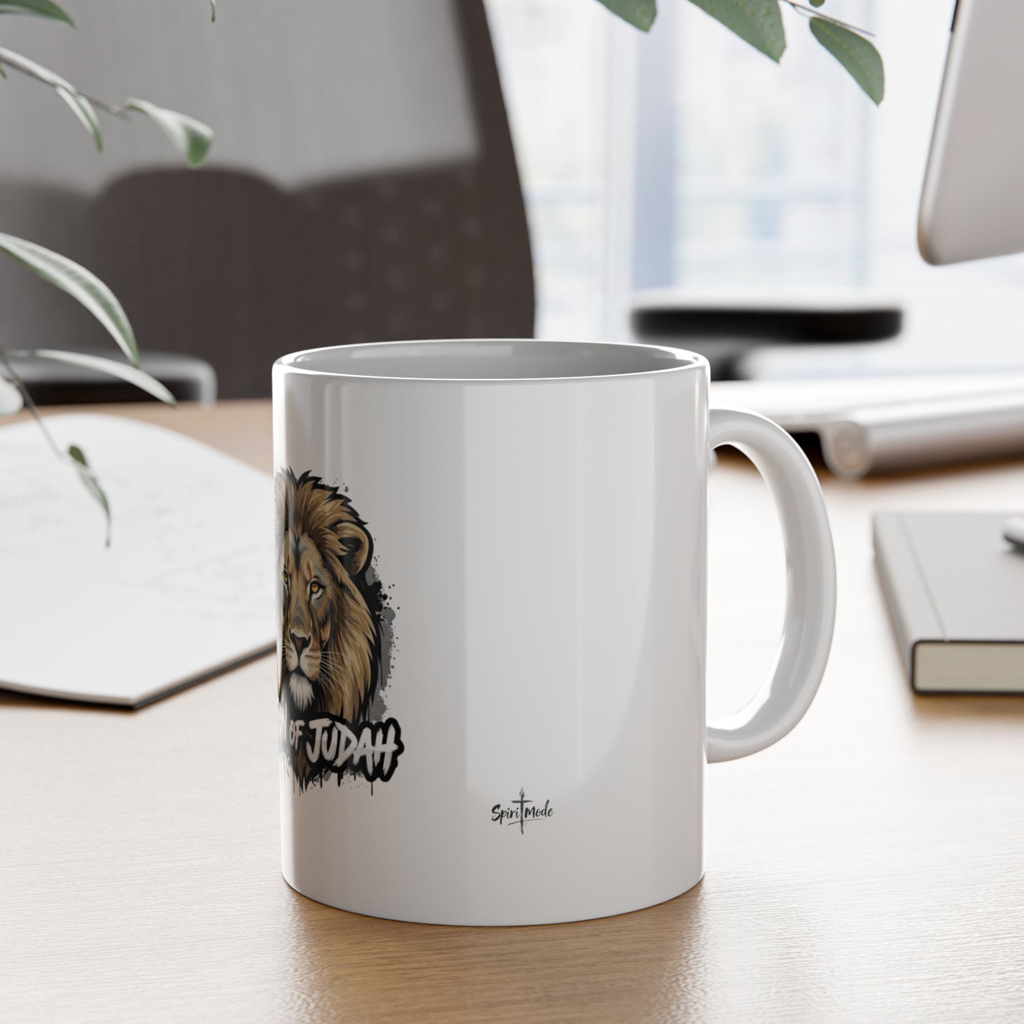 White Mug, (11oz)-LION OF JUDAH