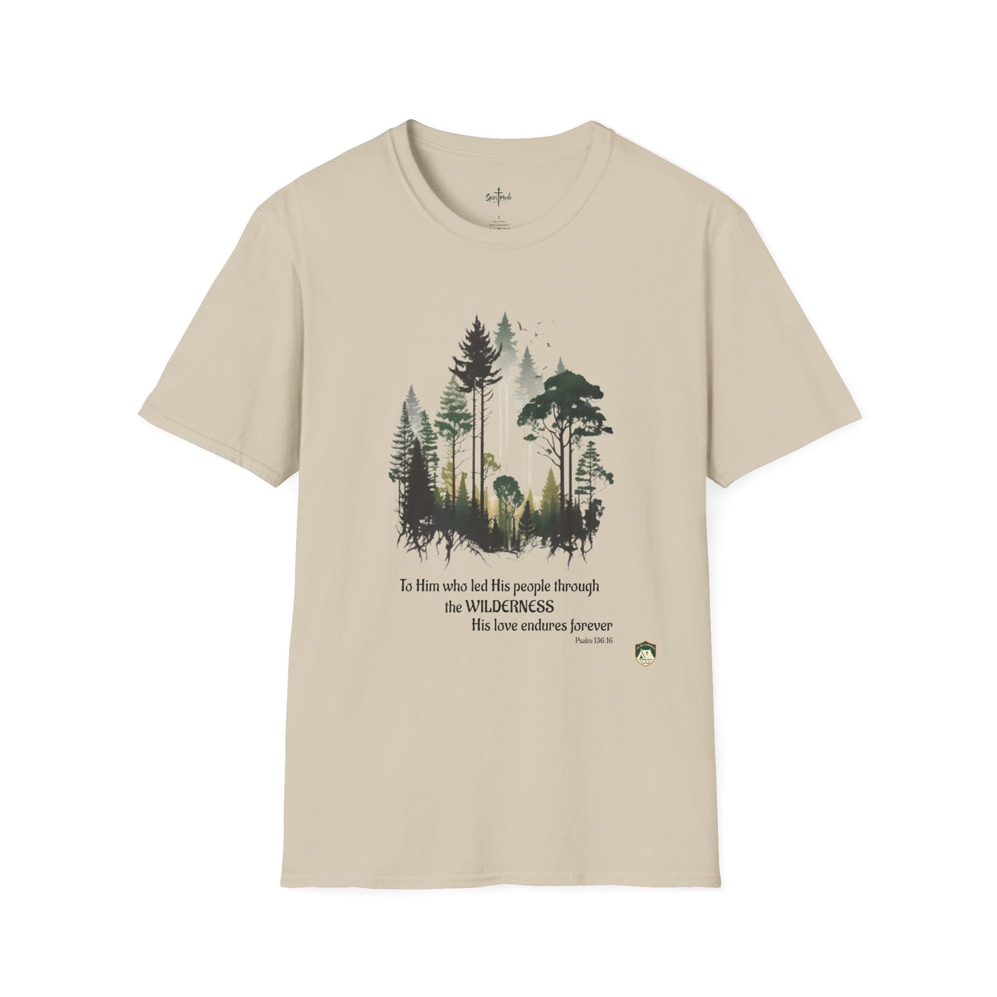 JC Wilderness Psalm 136:16 T-Shirt-Available in Sand and Sage