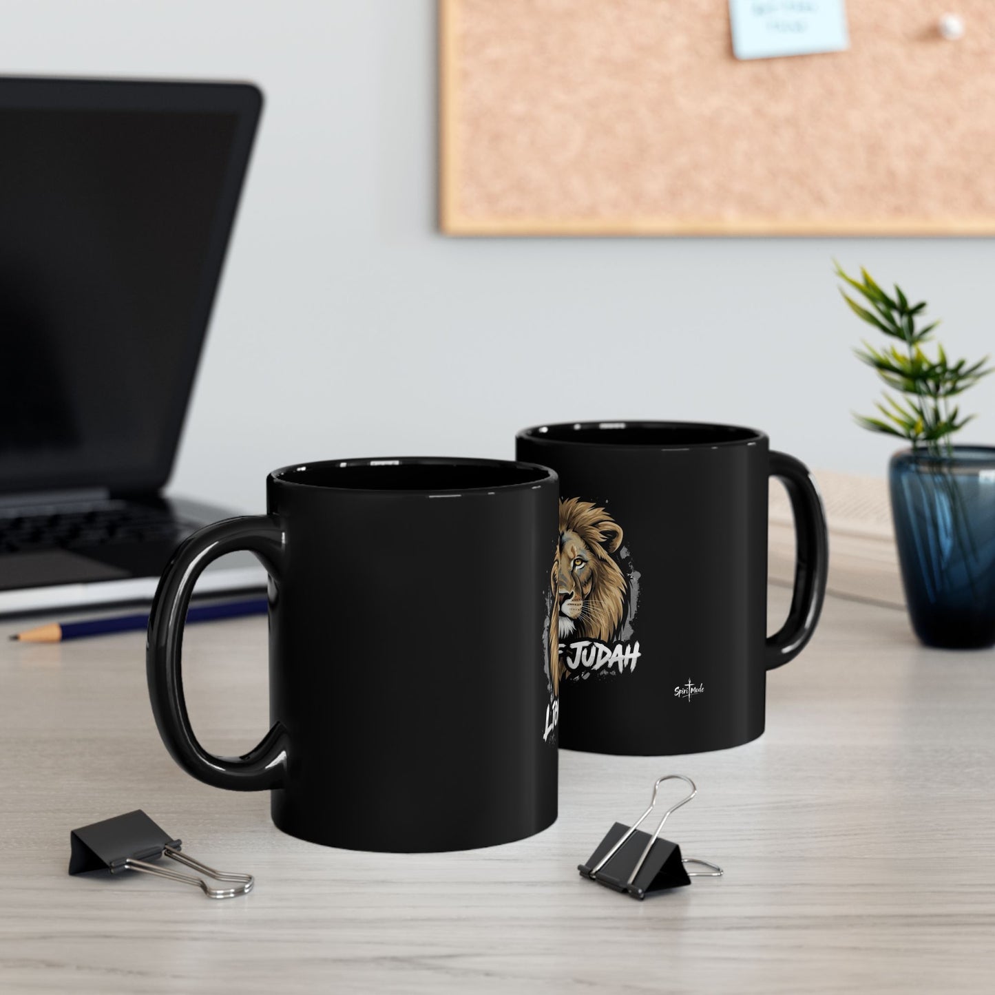 Black Mug (11oz)-LION OF JUDAH