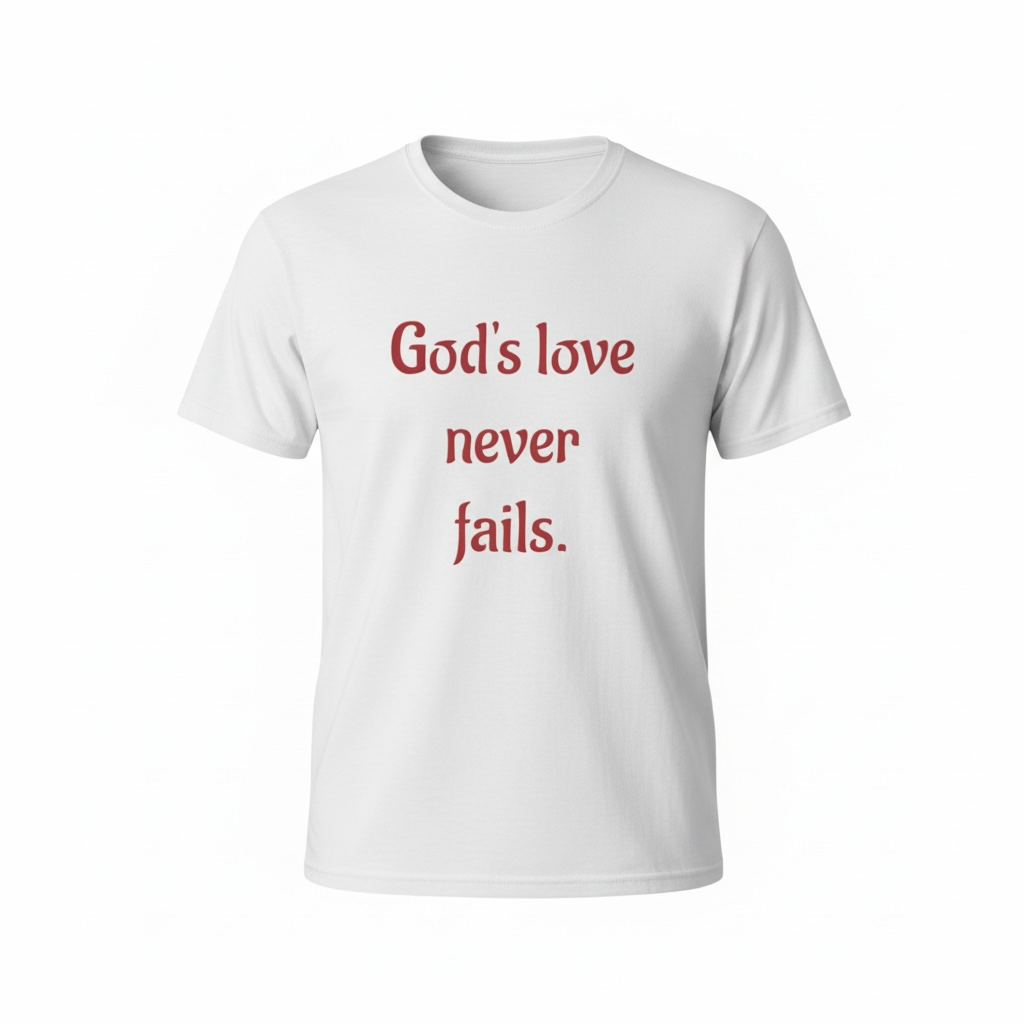 GOD'S LOVE NEVER FAILS -Unisex Softstyle T-Shirt-Select your color-Wear it. Believe it. Live it!