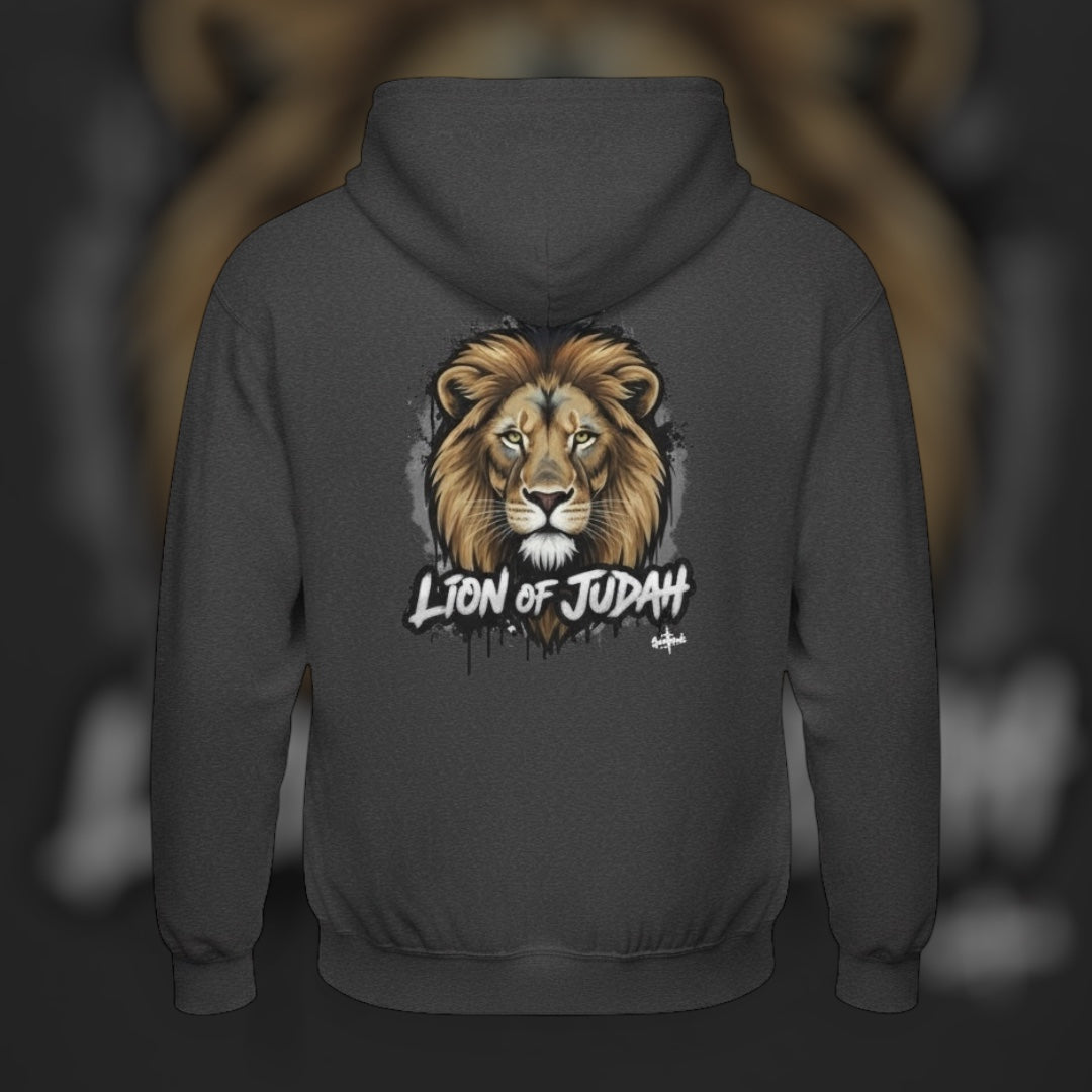 LION OF JUDAH - Available in Black and Dark Heather (Zippered Hoodie)