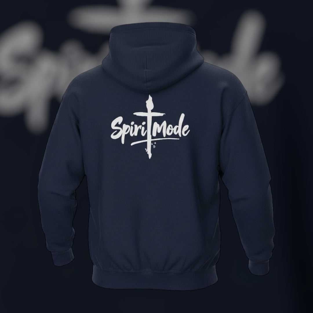 SPIRITMODE Brand Zippered Hoodie-Select Black, Navy or Dark Heather