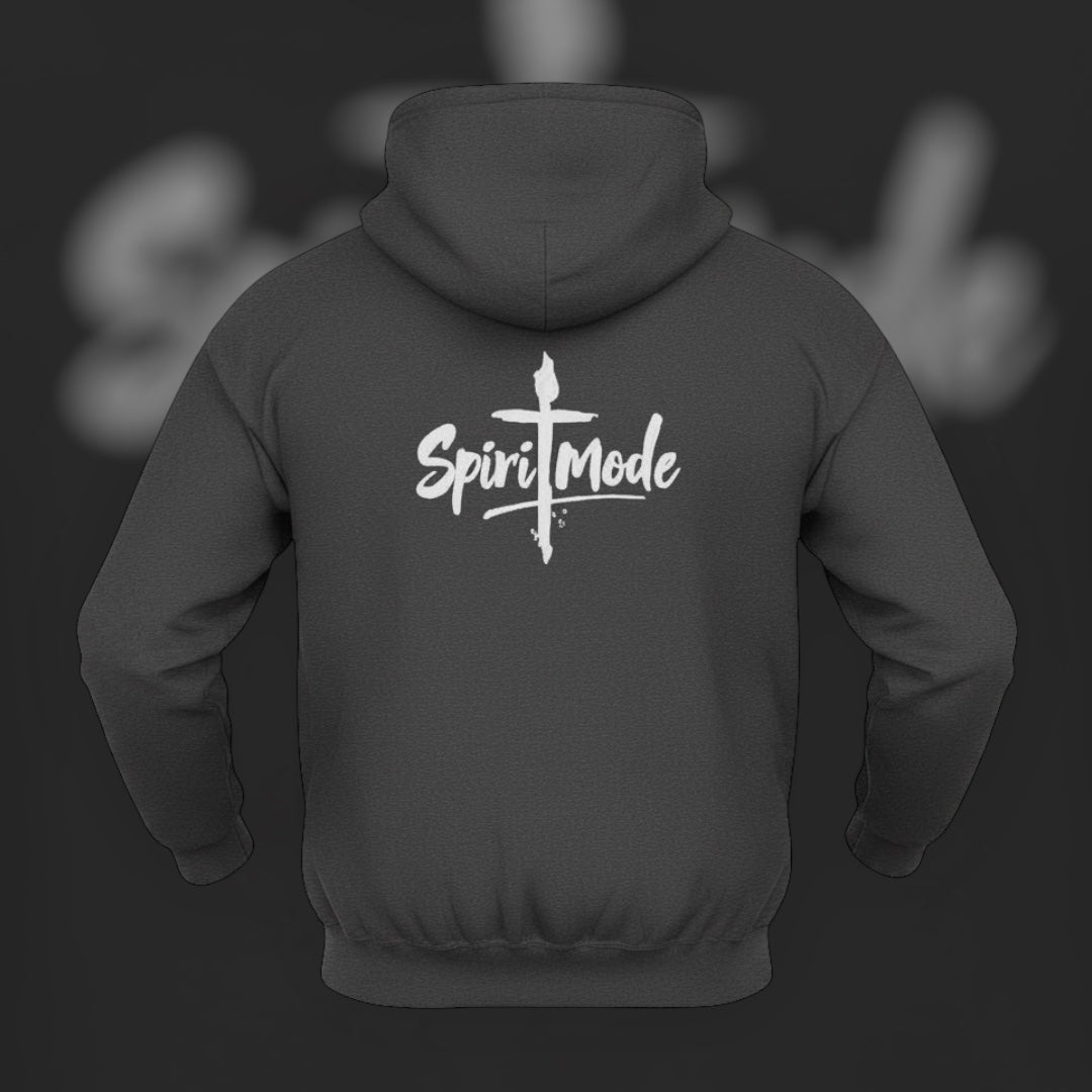 SPIRITMODE Brand Zippered Hoodie-Select Black, Navy or Dark Heather