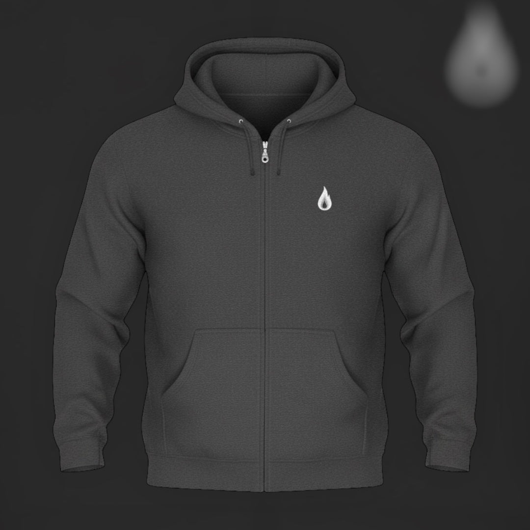 SPIRITMODE Brand Zippered Hoodie-Available in Black, Dark Heather, and Navy
