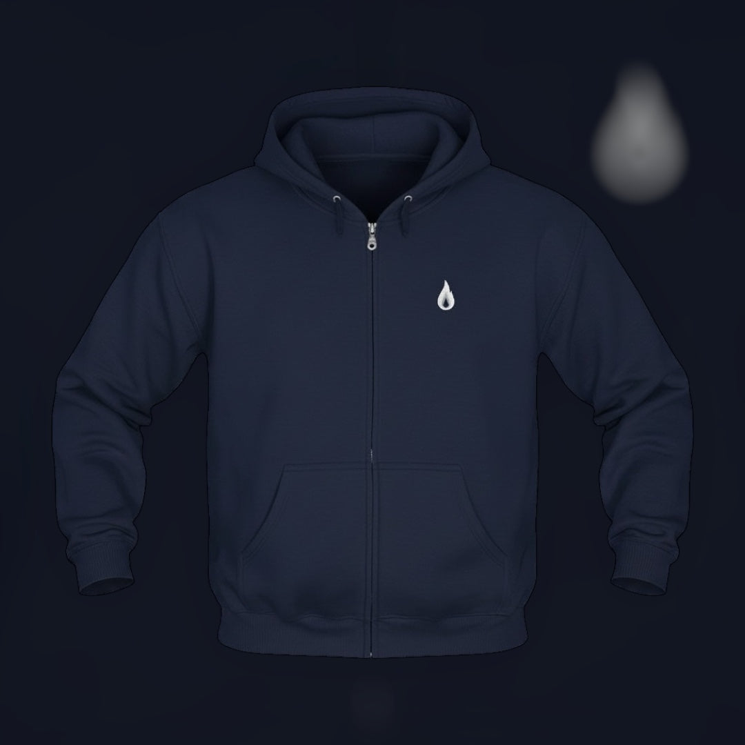 SPIRITMODE Brand Zippered Hoodie-Available in Black, Dark Heather, and Navy