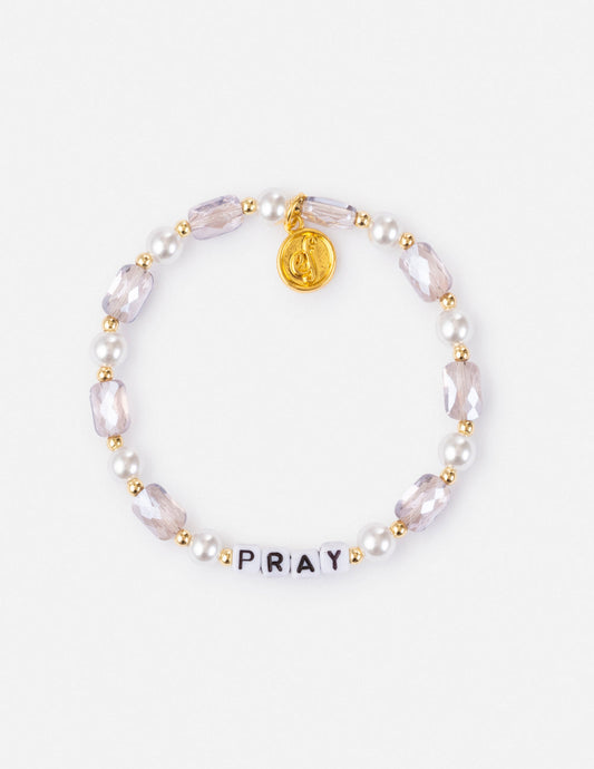 Pray Pearl Letter Bracelet